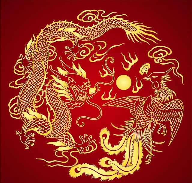 Dragon and Phoenix in Chinese Traditional Wedding