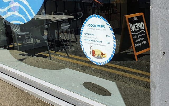Galway cafe with a menu for dogs