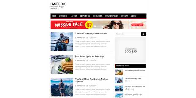 fast blog blogger template