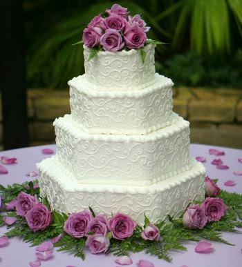 White Wedding Cake Above the Table