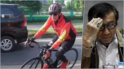VIRAL Menkumham Yasonna Laoly Jatuh Masuk Parit Saat Bersepeda di Sumut
