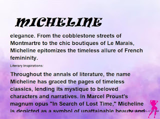 ▷ meaning of the name MICHELINE