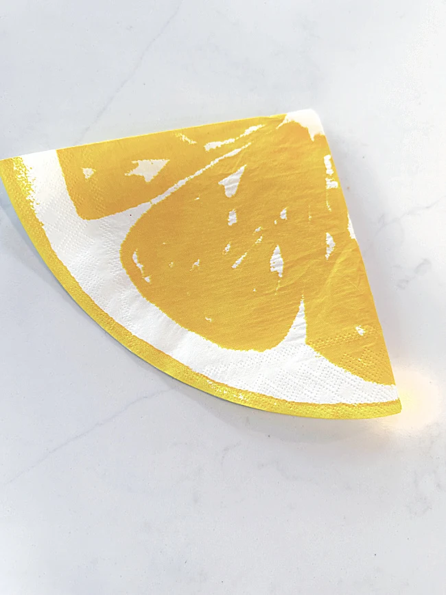 quartered lemon napkin