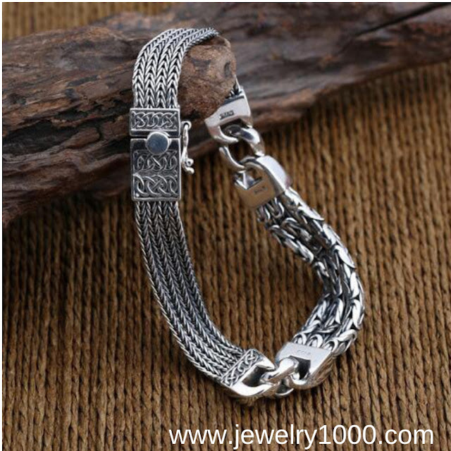 Mens silver chains and bracelets