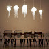 Jellyfish-inspired pendant lights.