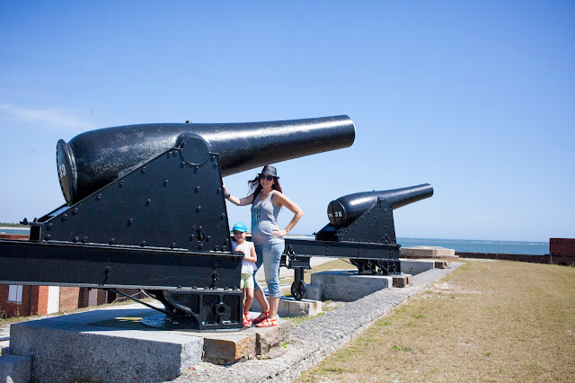 Travel Blogger Amy West and daughter at Ft. Clinch in Fernandina