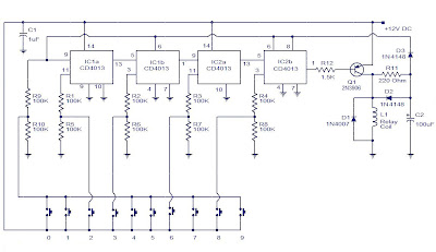 Digital combination Lock using CD4013