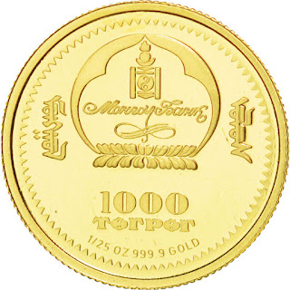 Mongolian Gold Coins 1000 Tugrik