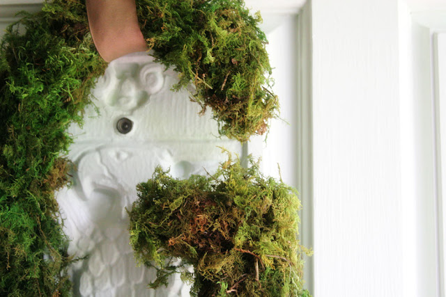 Moss Covered Letter Wreath  for the Front Door by Craftivity Designs