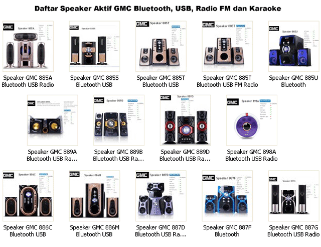  Speaker Aktif GMC Bluetooth, USB, Radio FM dan Karaoke