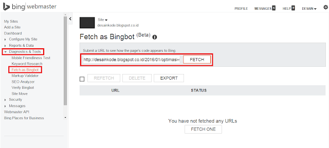 fetch as bingbot bing webmaster