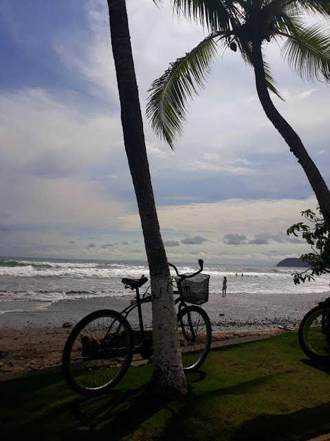 Bicycle silhouette on beach