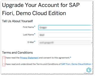 Upgrade account to SAP Fiori Demo