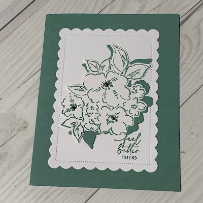 Floral handmade get well card using Stampin' Up! Hand-Penned Petals Bundle