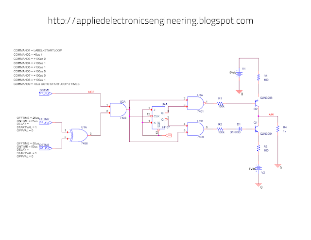 AMI Bipolar Encoding Circuit Schematic