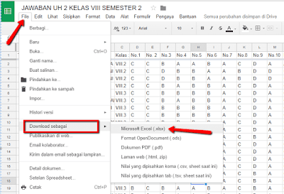 Panduan cara mengolah hasil ulangan online dengan menggunakan Google spreadsheet