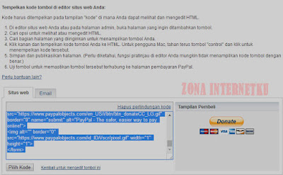 script kode tombol donasi paypal