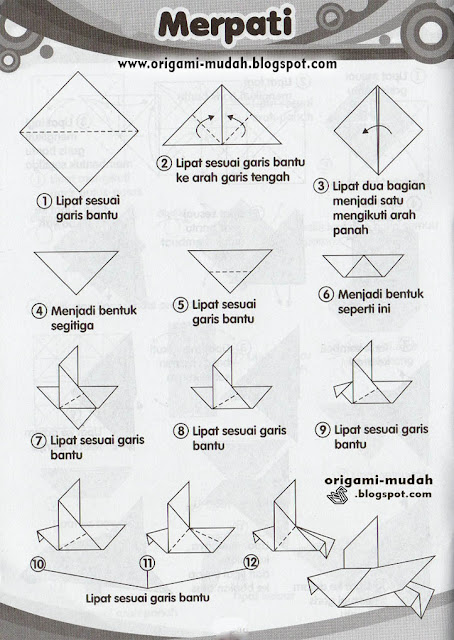 Cara Membuat Origami Burung Merpati