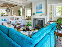 Living Room Decor Blue Sofa