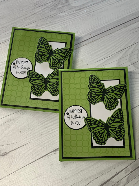 Handmade Birthday Card featuring die cut Butterflies using Stampin' Up! Brilliant Wings Dies