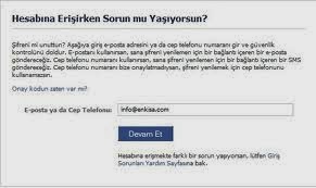 Facebook Şifremi Unuttum