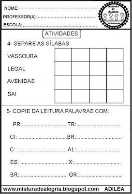 Leitura e interpretação alfabetização,dia do gari