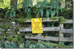 hill top walk poacher sign