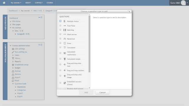 Membuat Soal & Menaruh di Bank Soal Moodle