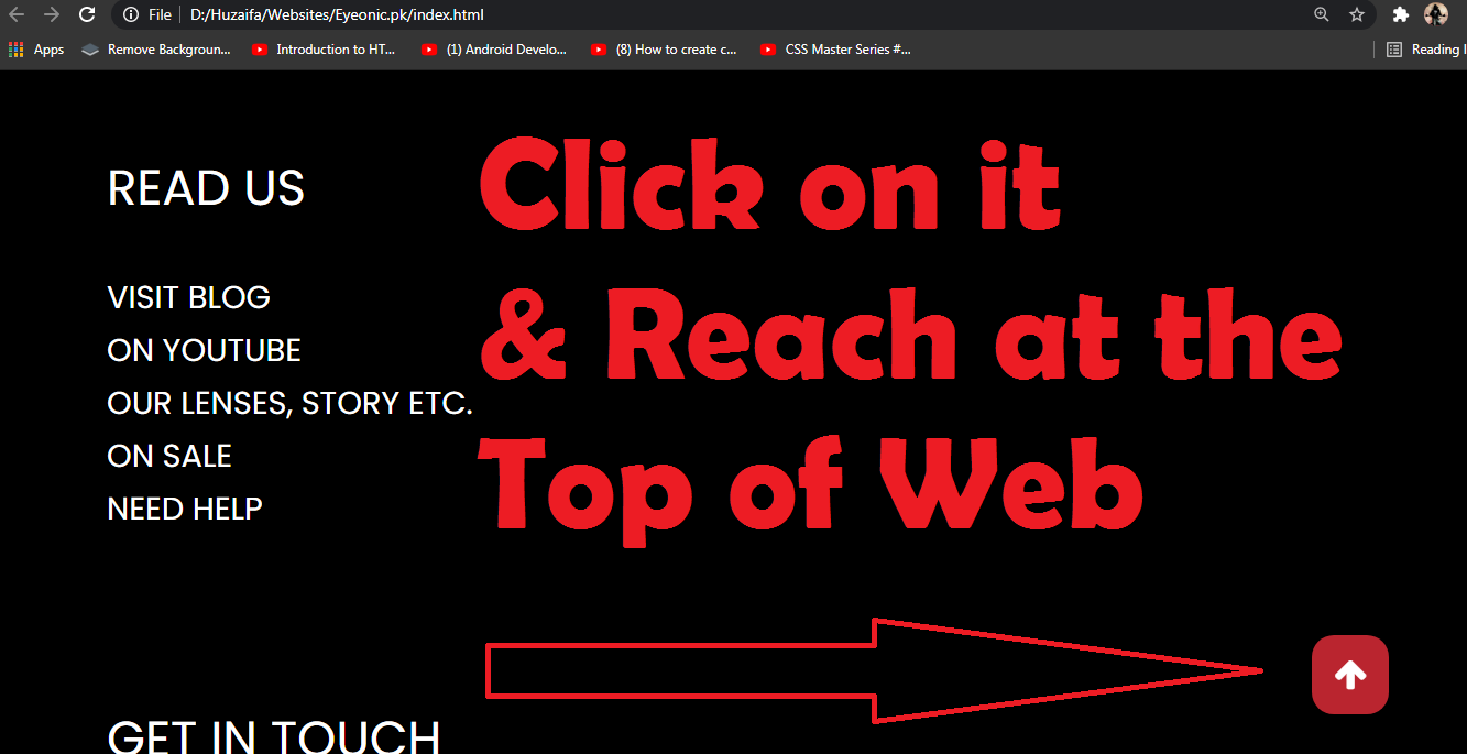 Complete Simple Back To Top Button Source Code Using Html Css Javascript Huzi Temple 02 Complete Simple Back To Top Button Source Code Using Html Css Javascript Huzi Temple 02