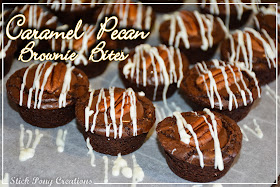 Caramel Pecan Brownie Bites filled with a special caramel filling. #BiteSizedBliss