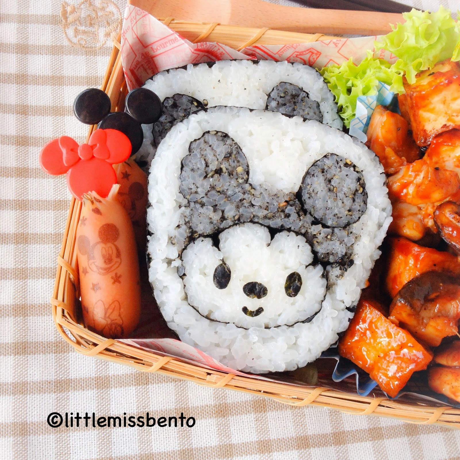 Mickey Sushi Art Roll Bento ミッキーのキャラ弁 飾り巻き寿司作り方 Little Miss Bento