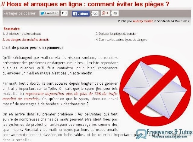 Le site du jour : comment éviter les pièges des canulars et des arnaques en ligne ?