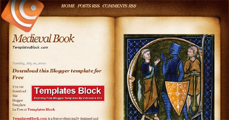 Medieval Book Style Web2.0 Blogger Template