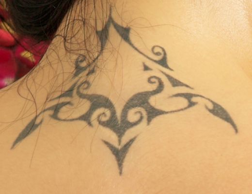 bow tattoo on back of neck. Name Tattoos On Back Of Neck.