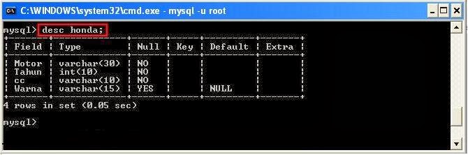 Membuat Database Menggunakan CMD dan XAMPP LA lab TI