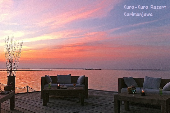 suasana sunset di kura kura resort karimunjawa