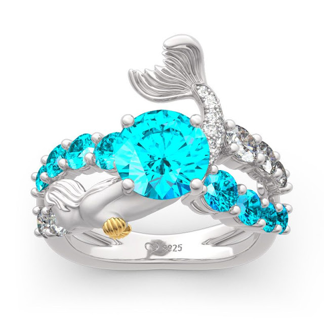 Jeulia "Goddess of the Sea" Sterling Silver Mermaid Ring Jeulia "Goddess of the Sea" Sterling Silver Mermaid Ring