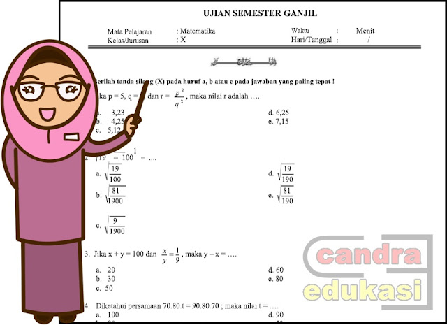 Soal Uas Matematika Kelas 10 Semester 1 Kurikulum 2013 Docx Dan