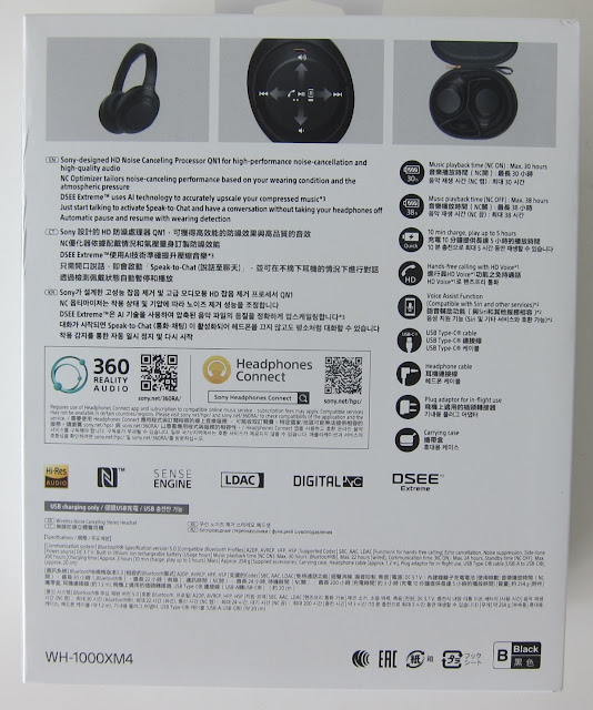 Sony WH-1000XM4 retail box rear