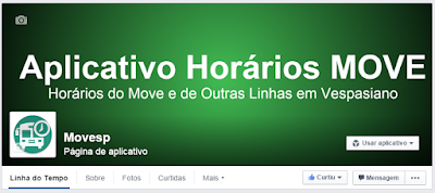 Página do Facebook - Aplicativo Horários Move Morro Alto