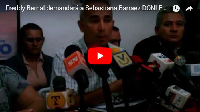 Freddy Bernal demandará a Sebastiana Barraez por una denuncia