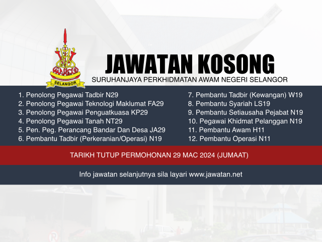 Jawatan Kosong SPN Selangor Mac 2024