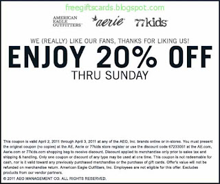 Free Printable American Eagle Outfitters Coupons