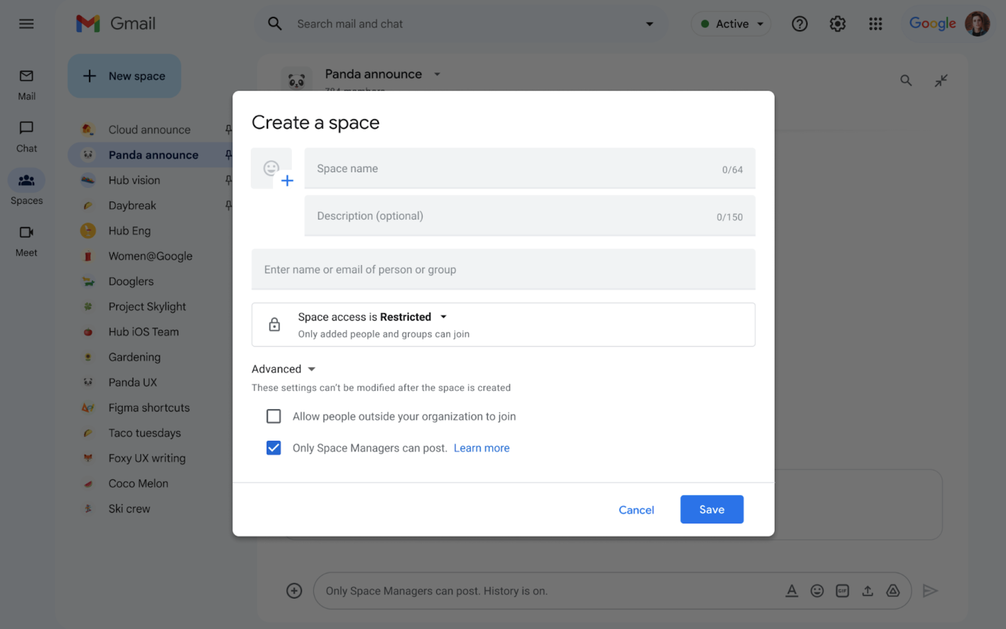 Google Workspace Updates: Enabling organizational communication with  announcements in Google Chat