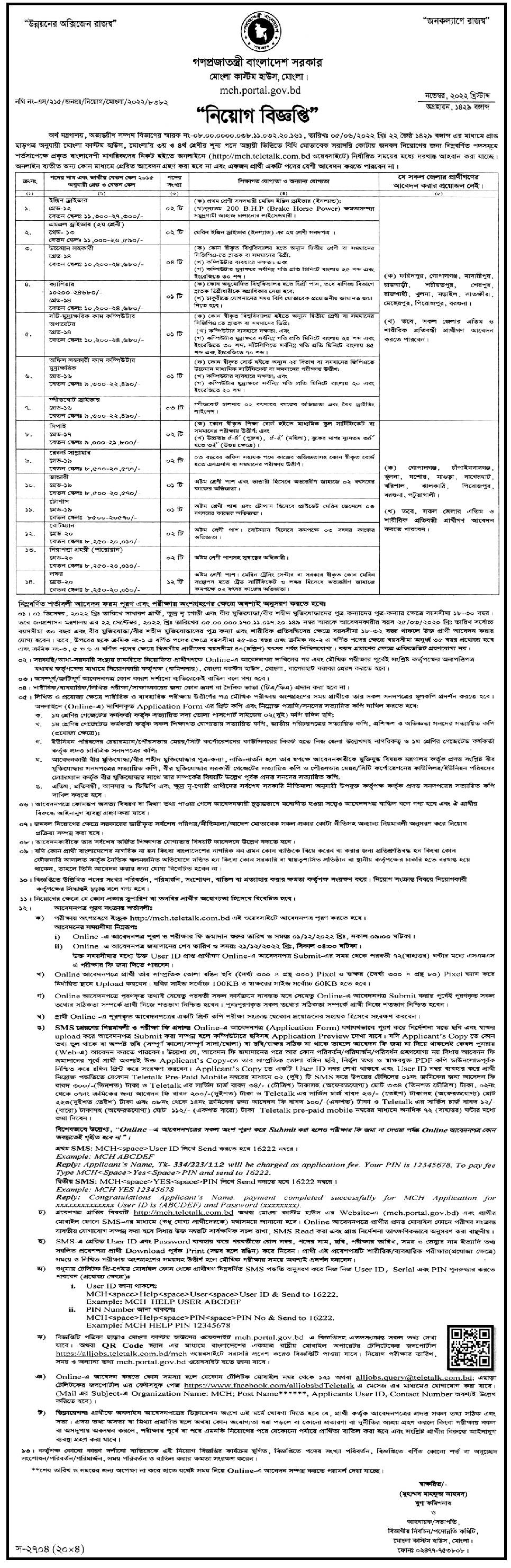 MCH Job Circular 2022