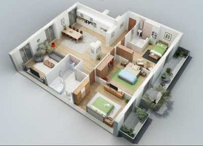 desain rumah minimalis 1 lantai 3 kamar tidur