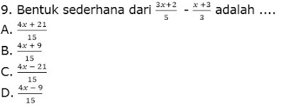 Lengkap 25 Contoh Soal Aljabar Kelas 7 SMP dan Kunci 