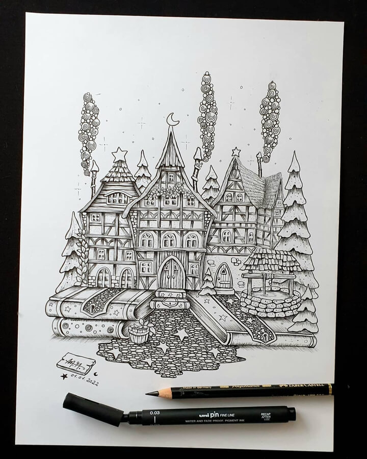 03-Architecture-in-stories-Fantasy-Drawings-Martina-Arend-www-designstack-co