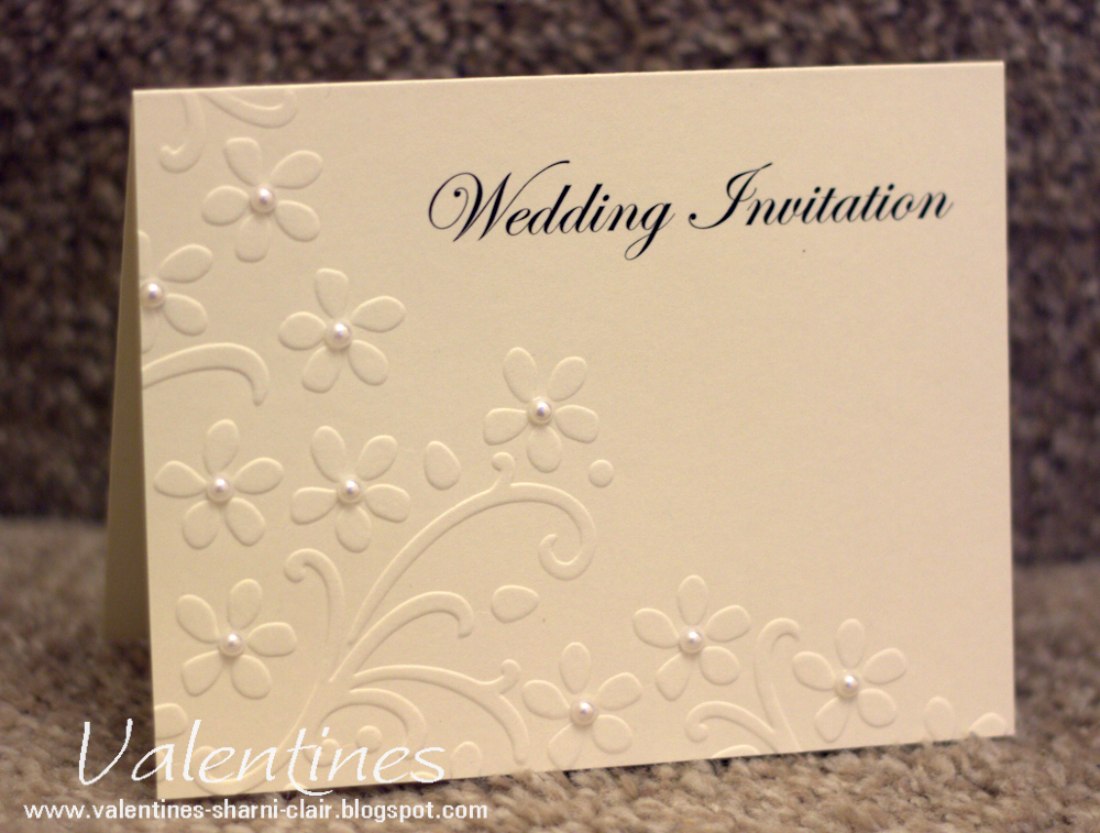  wording embossed with the lovely Stampin up Elegant bouquet embossing 