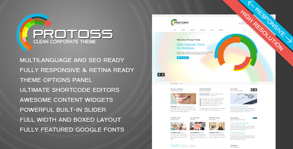 Protoss Clean Corporate Theme For Wordpress - Corporate WordPress